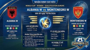 Nhận định soi kèo Albania W vs Montenegro W 00h 00 ngày 10/06/2026 – World Cup - Women - Qualification Europe