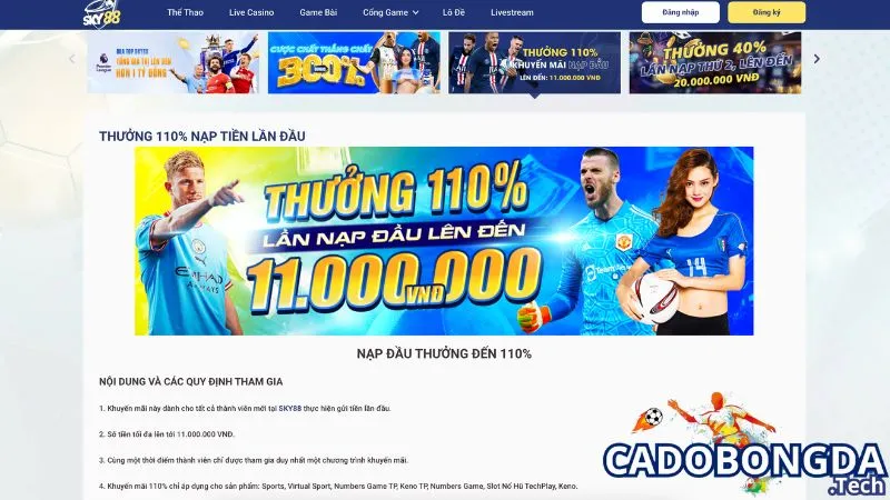 Cập nhật những khuyến mãi hiện có ở nhà cái Sky88